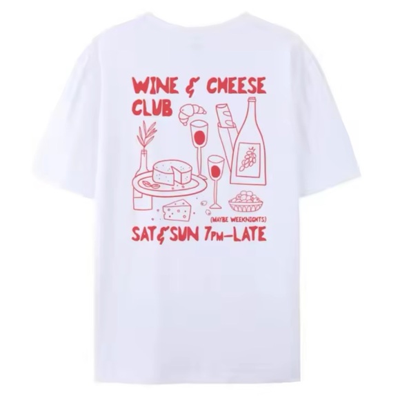 Tops - 🍷🧀 Wine & Cheese Club Tee🍷🧀